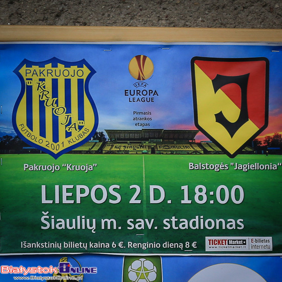 Liga Europy. FK Kruoja Pakruojis - Jagiellonia Białystok