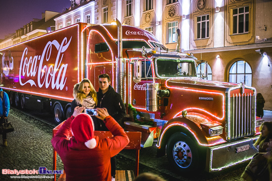 Świąteczna ciężarówka Coca-Coli w Białymstoku