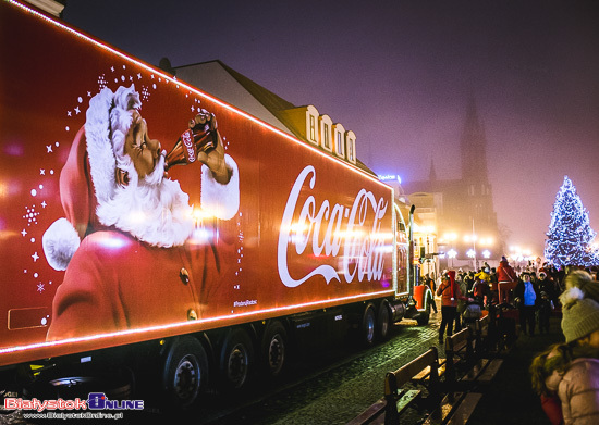 Świąteczna ciężarówka Coca-Coli w Białymstoku