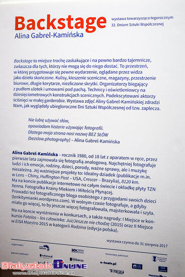 DSW. Wystawa \"Backstage\" Aliny Gabrel-Kamińskiej