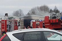 Pożar hali przy ul. Bitwy Białostockiej