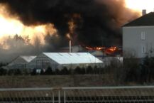 Pożar zakładu produkcyjnego w Mońkach
