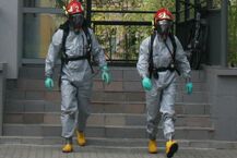 Wylany kwas solny w laboratorium przy ul. Ogrodowej