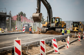 Trasa niepodległości, ul. Ciołkowskiego. Postęp prac na budowie
