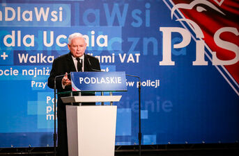 Jarosław Kaczyński i Mateusz Morawiecki w Białymstoku