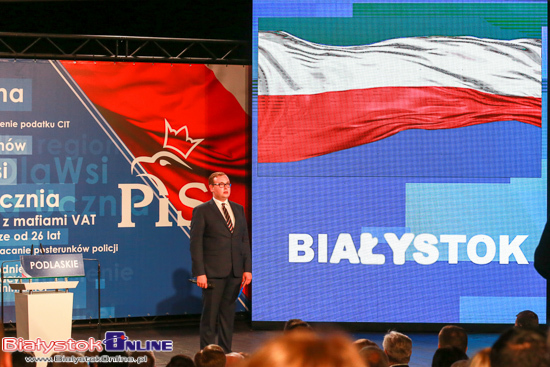 Jarosław Kaczyński i Mateusz Morawiecki w Białymstoku