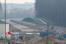 Trasa niepodległości, ul. Ciołkowskiego. Postęp prac na budowie