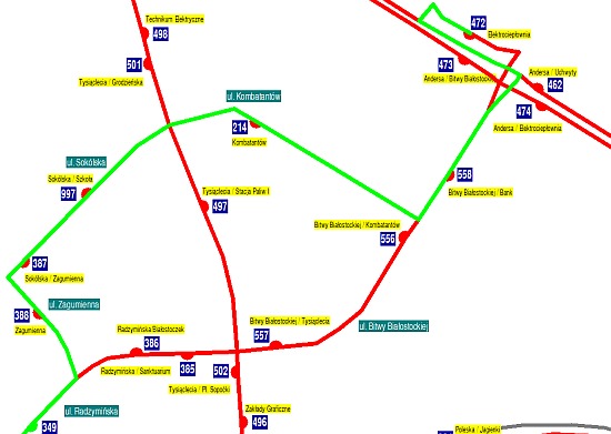 Zmiana kursów niektórych autobusów