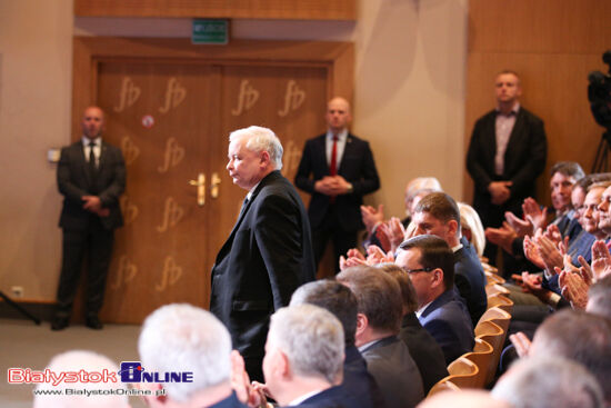 Jarosław Kaczyński i Mateusz Morawiecki w Białymstoku