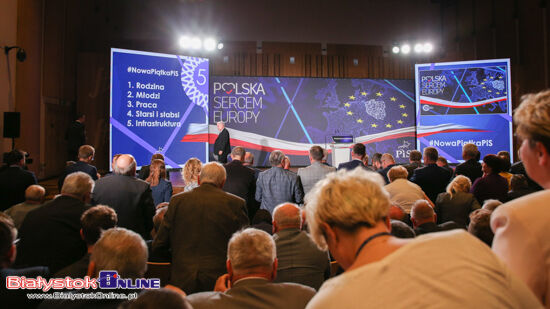 Jarosław Kaczyński i Mateusz Morawiecki w Białymstoku