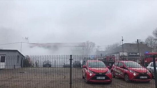 Pożar warsztatu samochodowego
