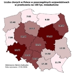 Liczba zachorowań w przeliczeniu na 100 tys. mieszkańców