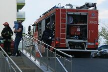 Pożar mieszkania w bloku przy ul. Łąkowej