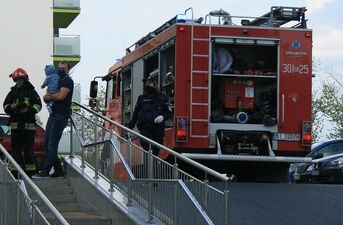 Pożar mieszkania w bloku przy ul. Łąkowej