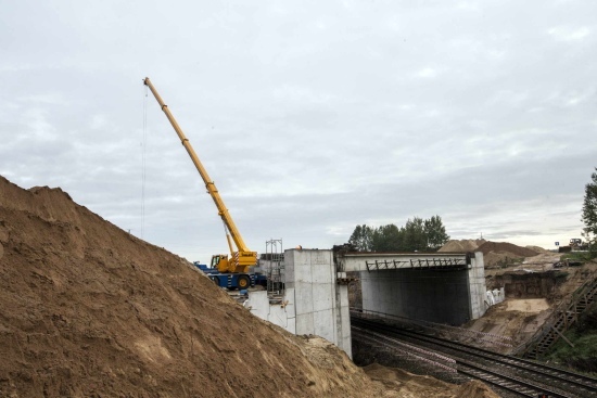 Budowa wiaduktu w Uhowie