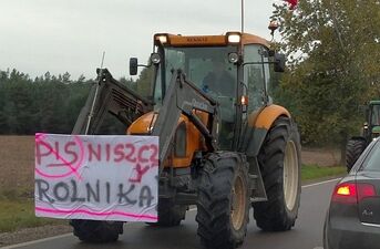 Protest rolników na trasie Knyszyn - Mońki