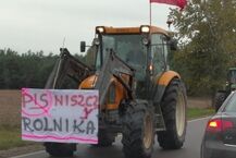Protest rolników na trasie Knyszyn - Mońki