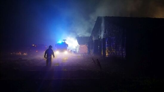 Pożar fermy drobiu w Krzywcu