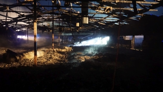 Pożar fermy drobiu w Krzywcu