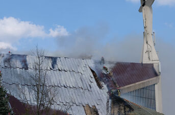 Pożar kościoła przy ul. Kolbego