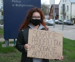 Protest przed Komendą Policji w Białymstoku