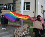 Protest przed Komendą Policji w Białymstoku