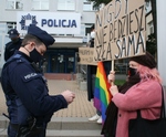 Protest przed Komendą Policji w Białymstoku