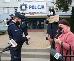 Protest przed Komendą Policji w Białymstoku