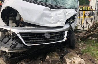 Wypadek z działem dwóch busów w Knyszynie