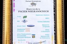 Rozdawanie potrzebującym paczek wielkanocnych