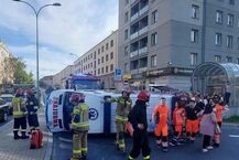 Wypadek z udziałem karetki w centrum Białegostoku