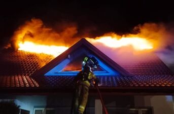 Pożar domu w Rudej Rzeczce