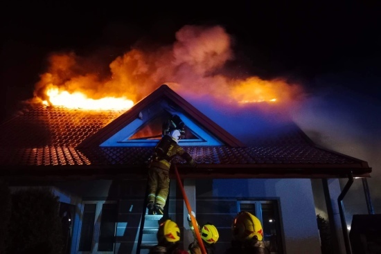 Pożar domu w Rudej Rzeczce