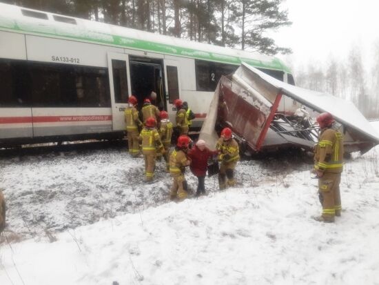 Wypadek na przejeździe kolejowym