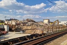 Rozbiórka dworca PKP w Łapach