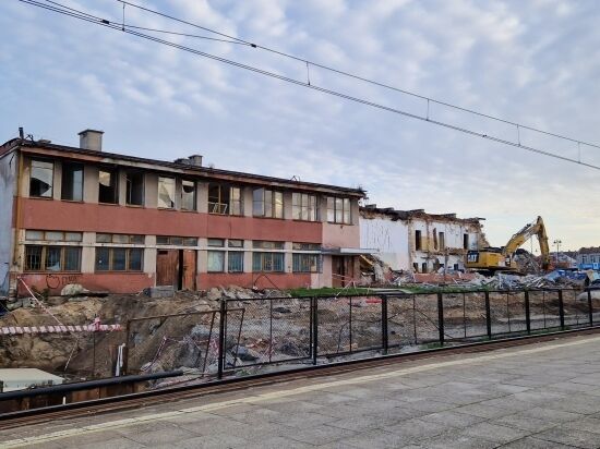 Rozbiórka dworca PKP w Łapach