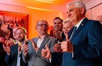 Wieczór wyborczy w Koalicji Obywatelskiej. Reakcja na wyniki exit poll