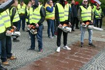 Protest branży drzewnej w Białymstoku 