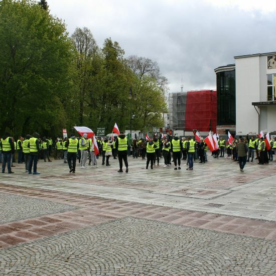 Protest branży drzewnej w Białymstoku 