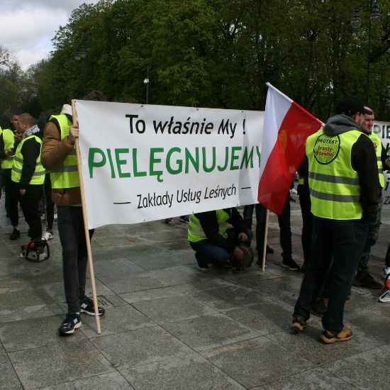 Protest branży drzewnej w Białymstoku 