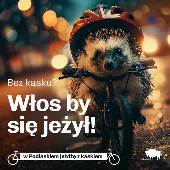 Podlaskie zwierzaki noszą kask 