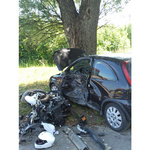 Wypadek z udziałem motocyklisty