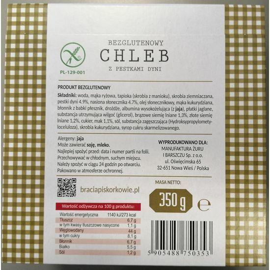 Wycofany chleb bezglutenowy