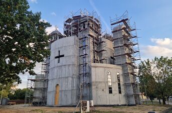Budowa cerkwi na Białostoczku 