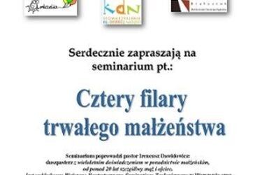 Seminarium "Cztery filary dobrego małżeństwa"