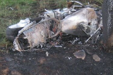 Na krajowej "ósemce" spłonęło suzuki