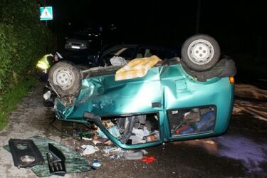 Groźne dachowanie w Kurianach. 4 osoby w szpitalu