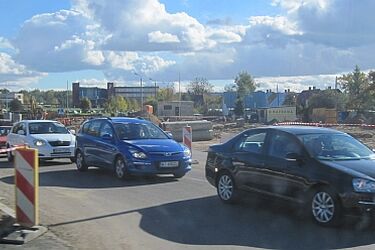 Odkorkowane skrzyżowanie Wiejska - Kopernika - Zwierzyniecka - Mazowiecka