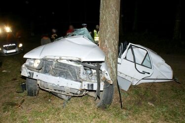 Śmiertelny wypadek koło Wasilkowa. Auto uderzyło w drzewo 