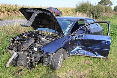 Wypadek na zakręcie. Dwumiesięczne dziecko trafiło do szpitala
